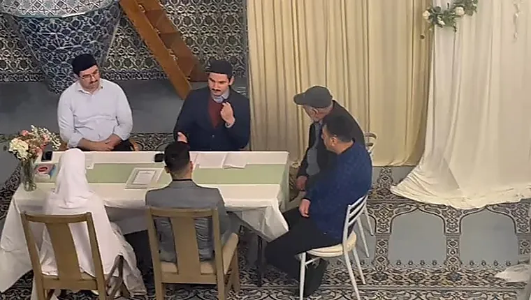 A nikah ceremony in the masjid at Fatih Mosque